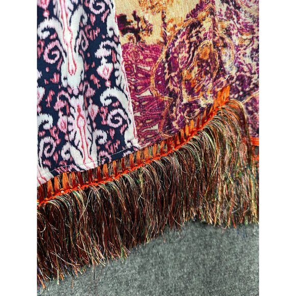 Umgee Open Cardigan Duster Sweater Medium Boho Kimono Fringe Festival Gypsy - Picture 7 of 9